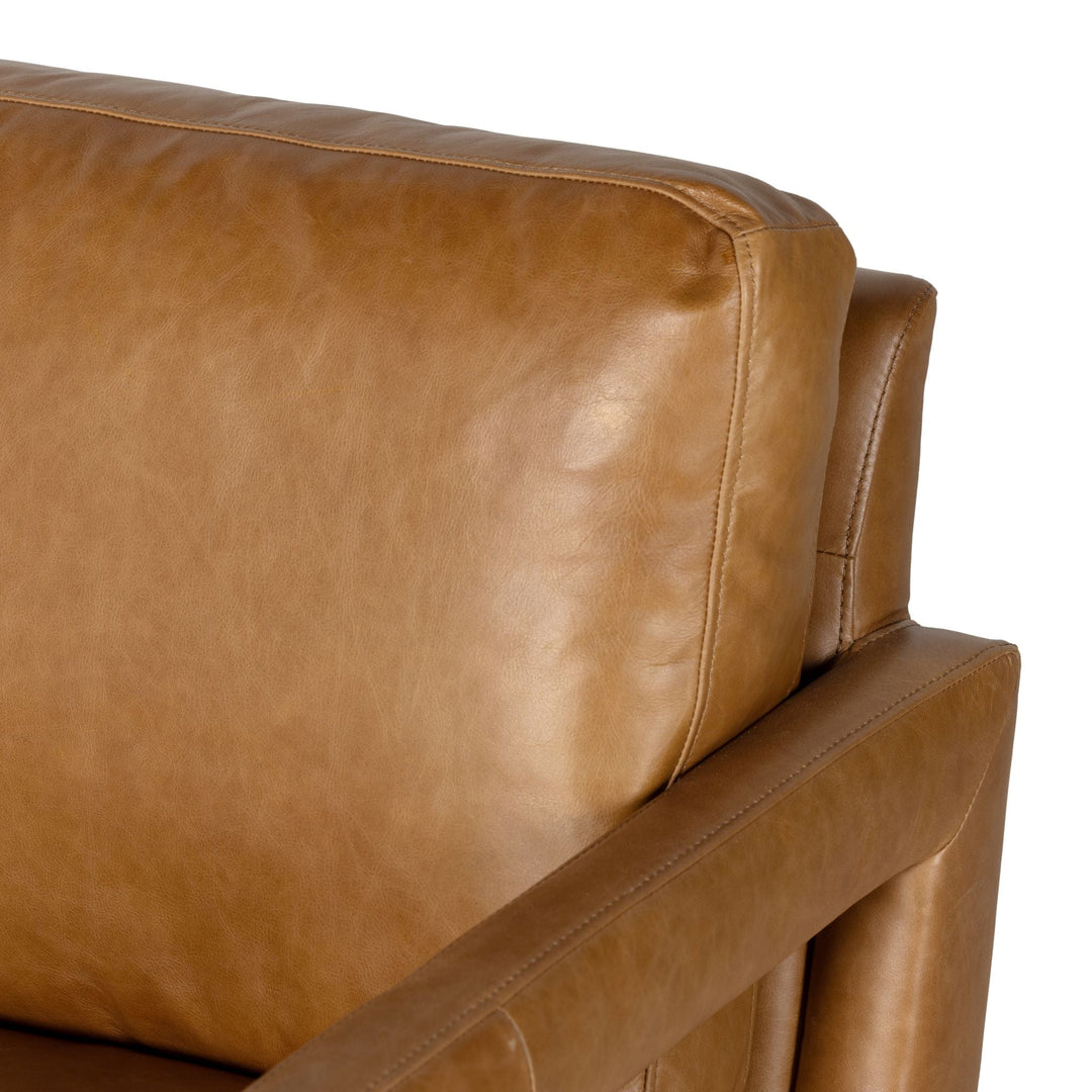 OLSON TAN LEATHER SWIVEL CHAIR