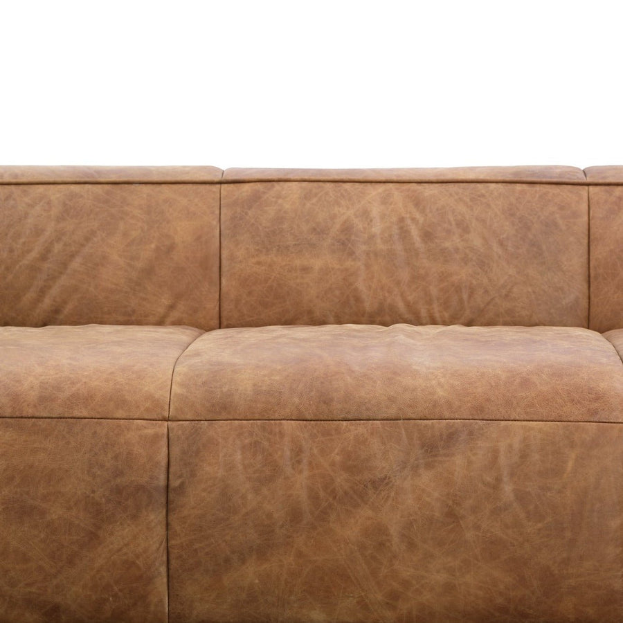 OPEN ROAD VINTAGE BROWN LEATHER SOFA