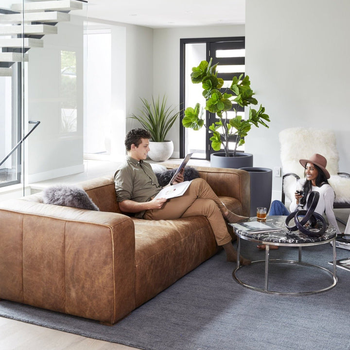 OPEN ROAD VINTAGE BROWN LEATHER SOFA