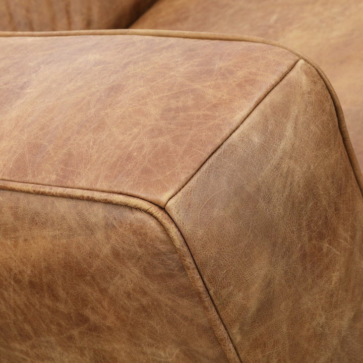 OPEN ROAD VINTAGE BROWN LEATHER SOFA