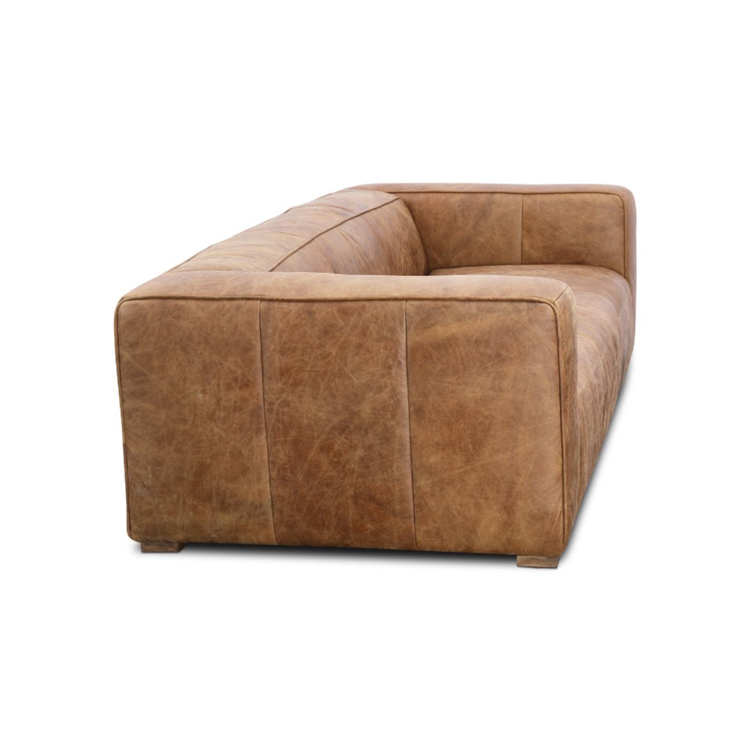 OPEN ROAD VINTAGE BROWN LEATHER SOFA