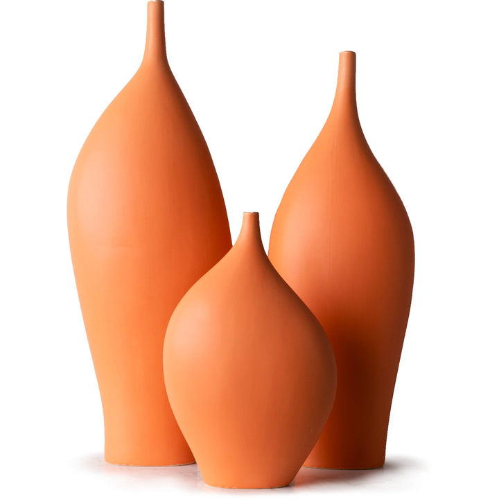 ORANGE NEMO CERAMIC VASES | SET OF 3