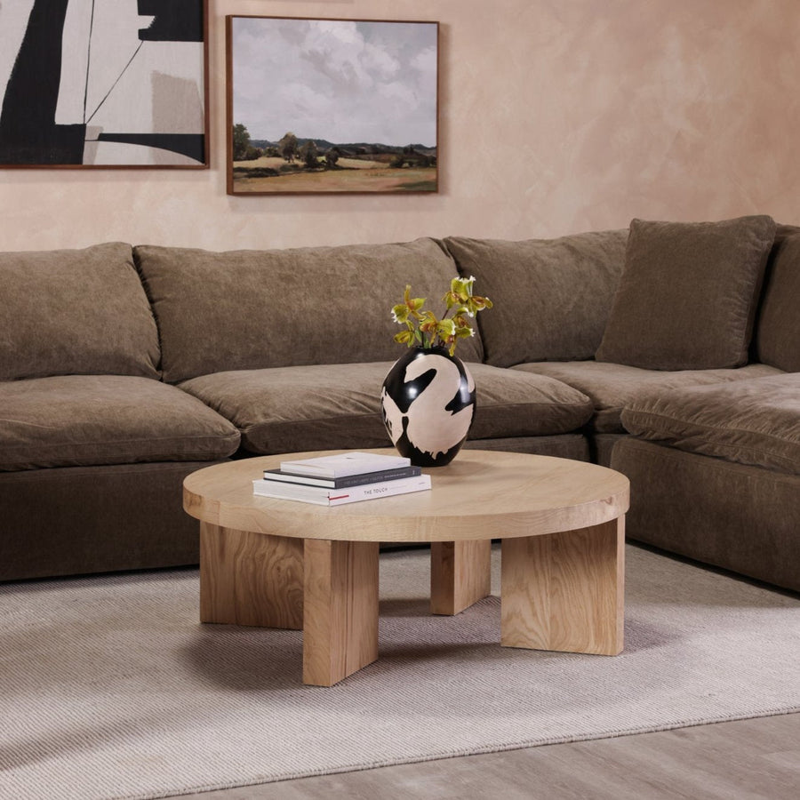 OREGON BLONDE BURL WOOD COFFEE TABLE