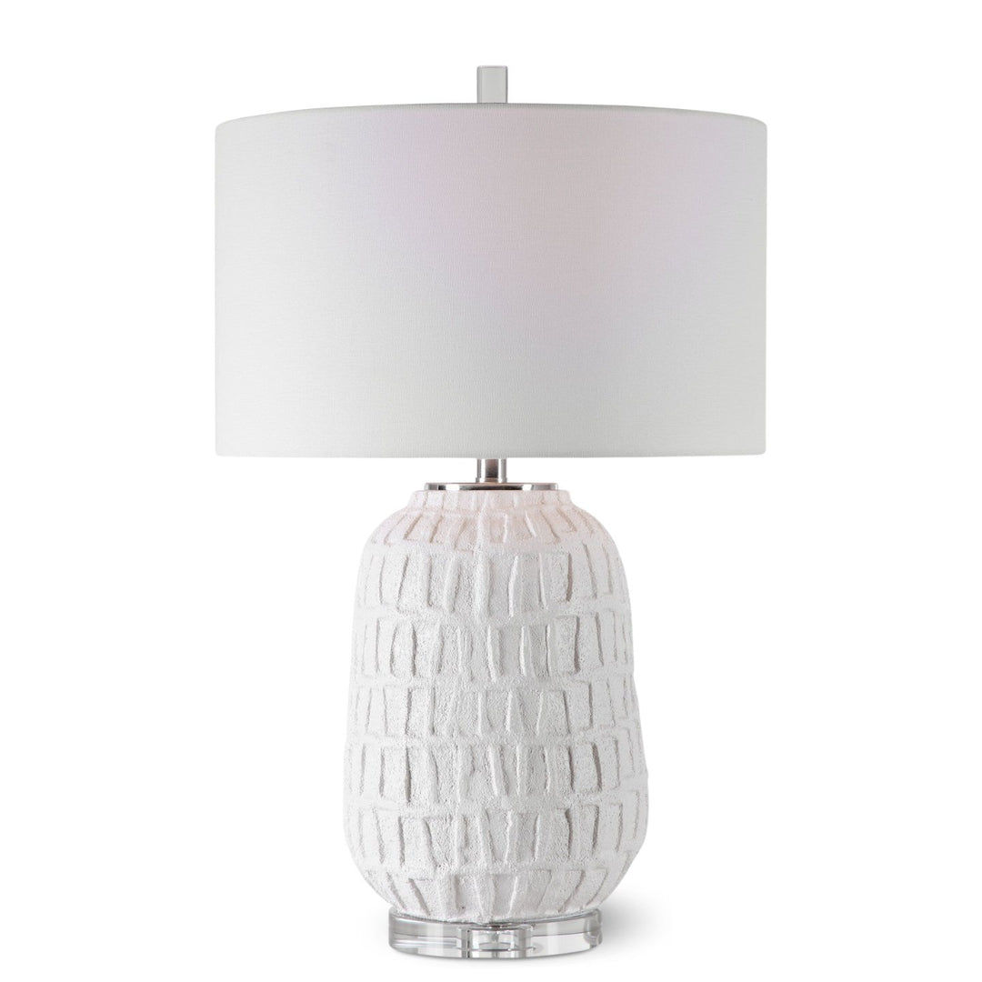 ORITA AGED WHITE CERAMIC TABLE LAMP