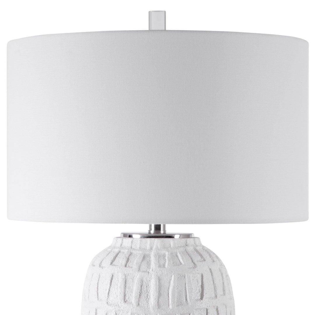 ORITA AGED WHITE CERAMIC TABLE LAMP