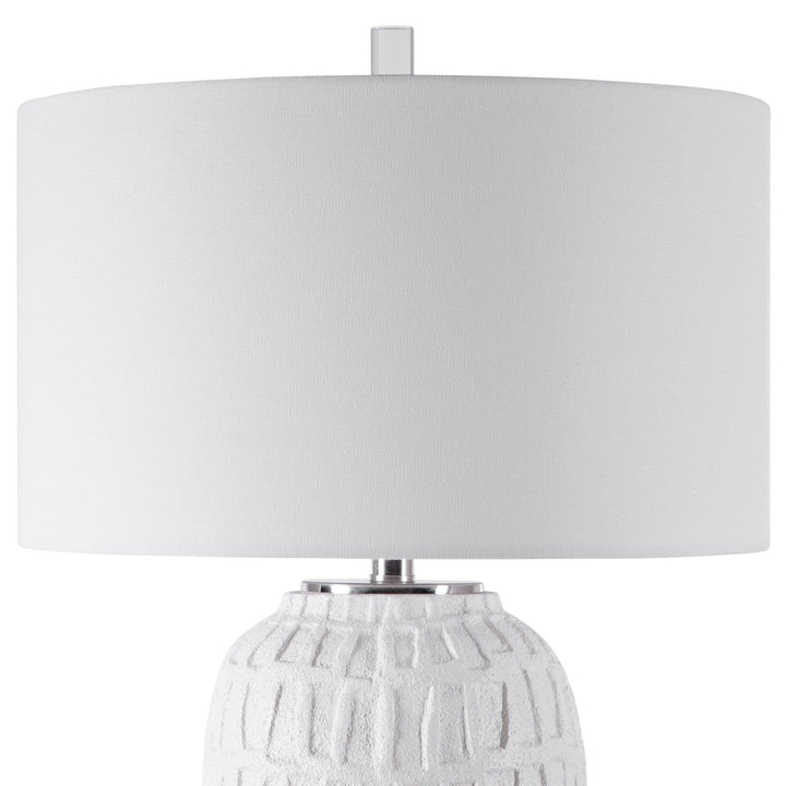 ORITA AGED WHITE CERAMIC TABLE LAMP