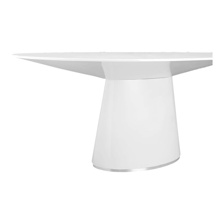 OTAGO GLOSS WHITE LACQUER OVAL DINING TABLE