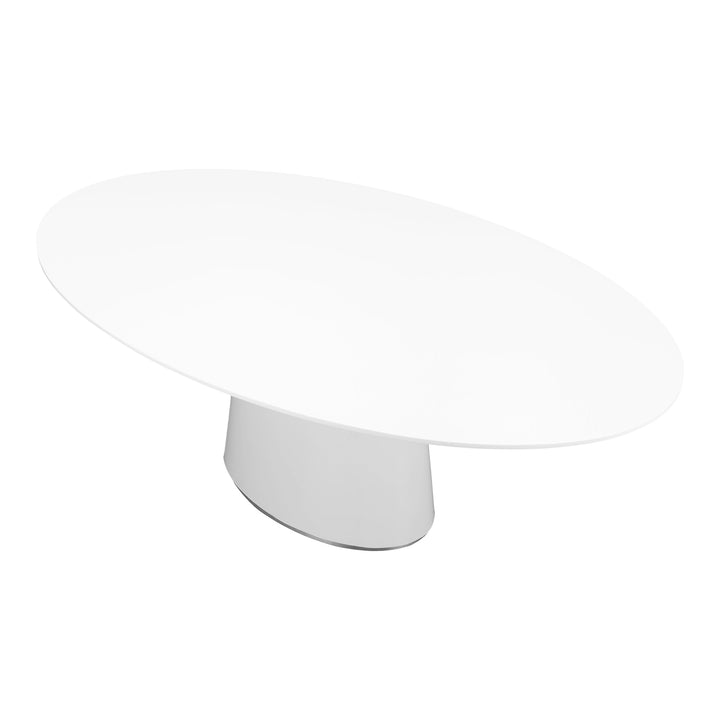 OTAGO GLOSS WHITE LACQUER OVAL DINING TABLE