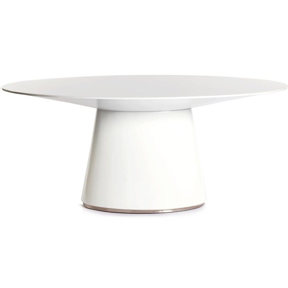 OTAGO GLOSS WHITE LACQUER OVAL DINING TABLE