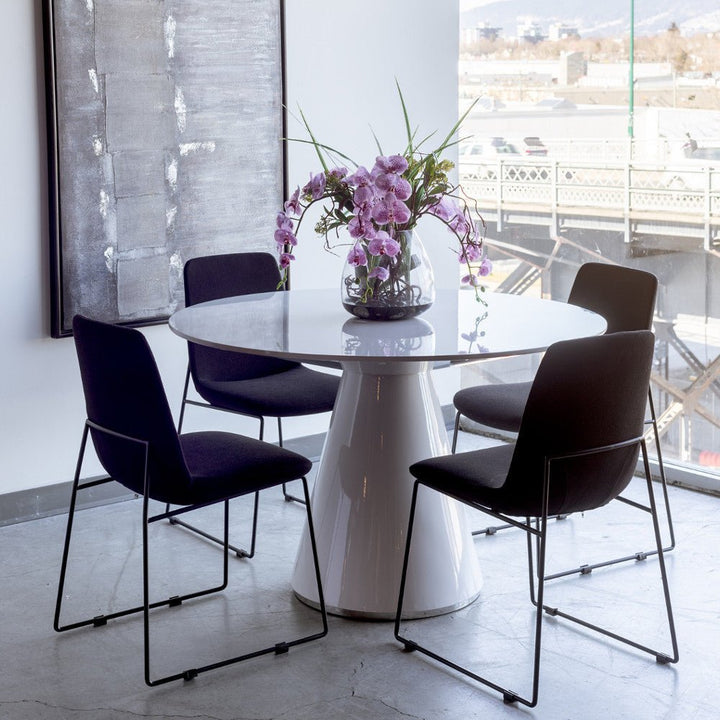 OTAGO GLOSS WHITE LACQUER ROUND DINING TABLE