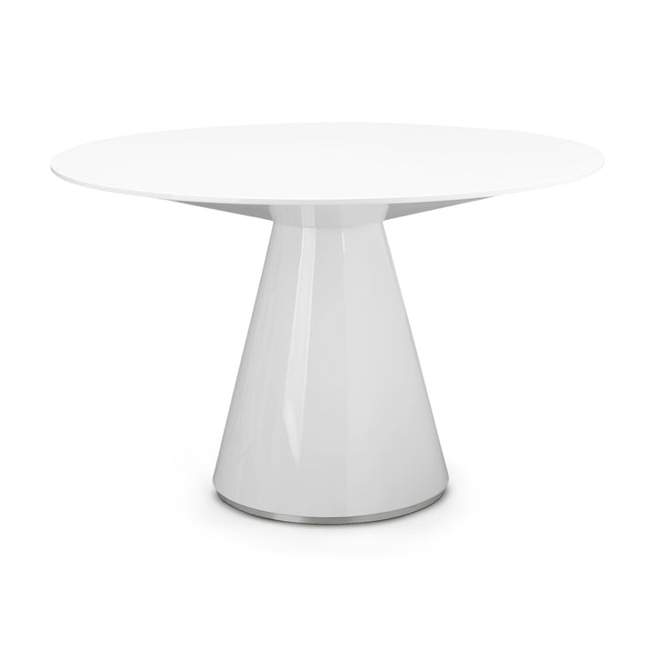 OTAGO GLOSS WHITE LACQUER ROUND DINING TABLE