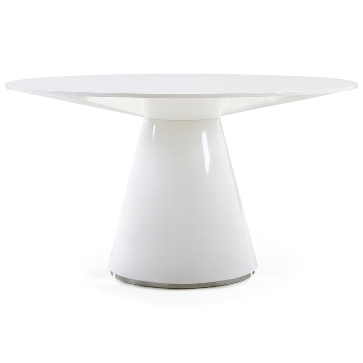 OTAGO GLOSS WHITE LACQUER ROUND DINING TABLE