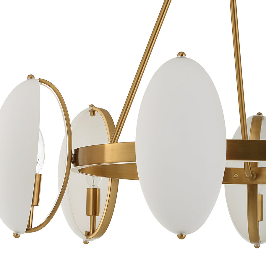 OVIFORM 6 LIGHT BRASS CHANDELIER