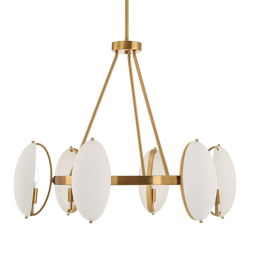 OVIFORM 6 LIGHT BRASS CHANDELIER