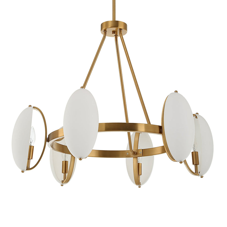 OVIFORM 6 LIGHT BRASS CHANDELIER