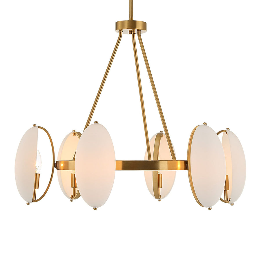 OVIFORM 6 LIGHT BRASS CHANDELIER