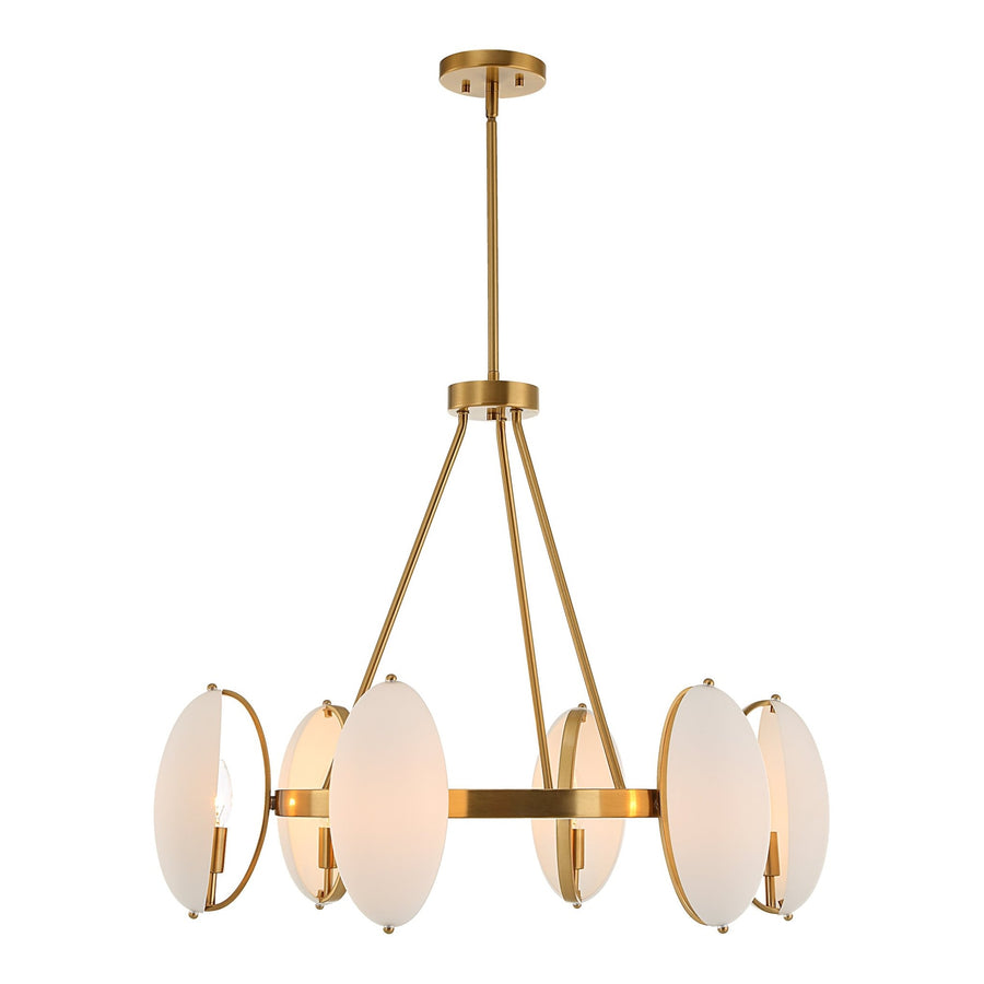 OVIFORM 6 LIGHT BRASS CHANDELIER