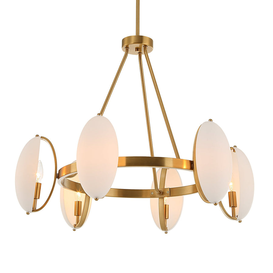 OVIFORM 6 LIGHT BRASS CHANDELIER