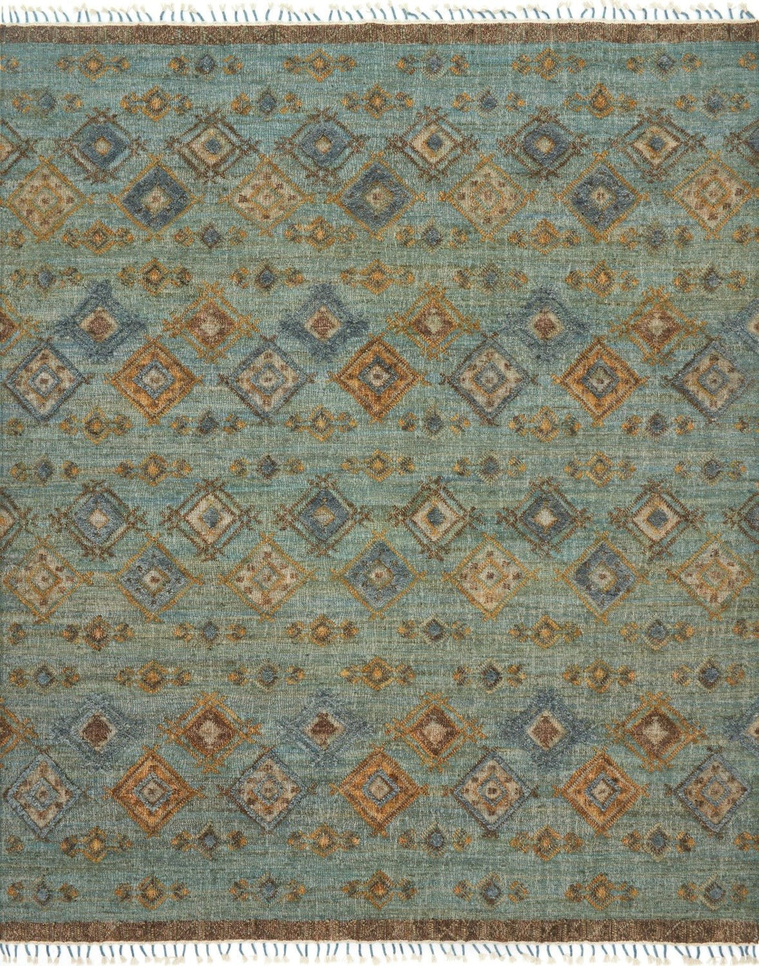 OWEN 04 JUTE + WOOL FLAT RUG: SEA GREEN