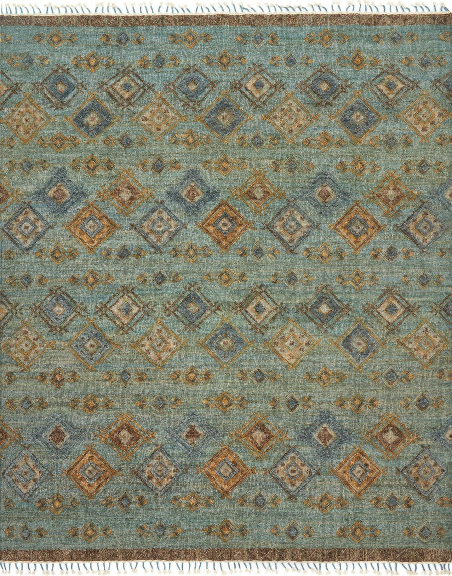 OWEN 04 JUTE + WOOL FLAT RUG: SEA GREEN