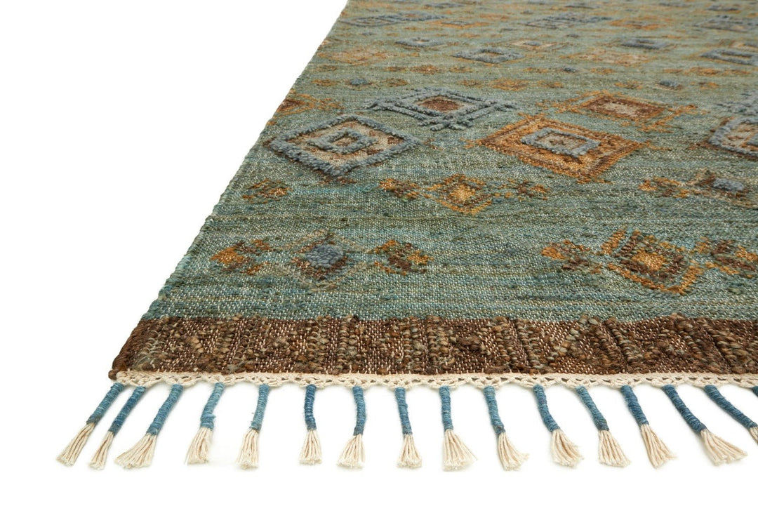 OWEN 04 JUTE + WOOL FLAT RUG: SEA GREEN