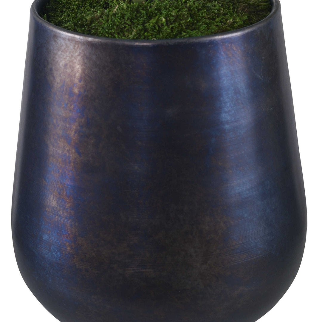 OXIDIZED METAL PLANTER CALLA ACCENT