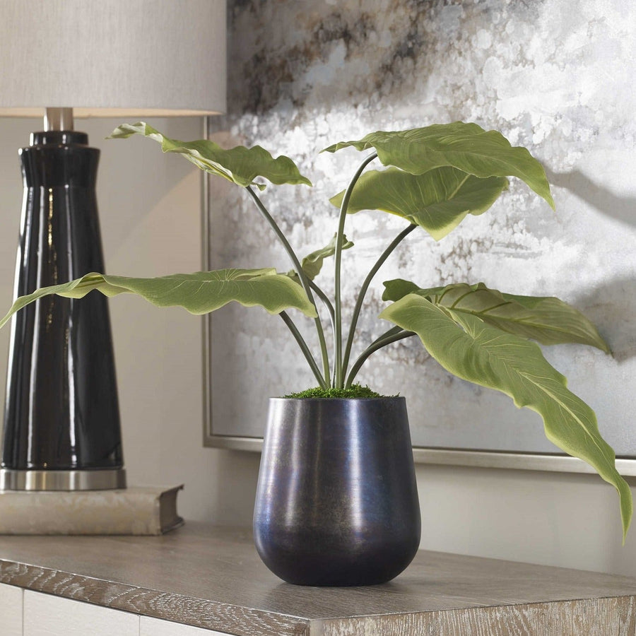 OXIDIZED METAL PLANTER CALLA ACCENT