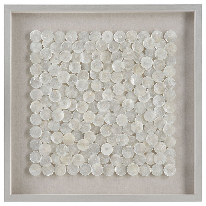 OYSTER CAPIZ SHELL SHADOW BOX WALL ART