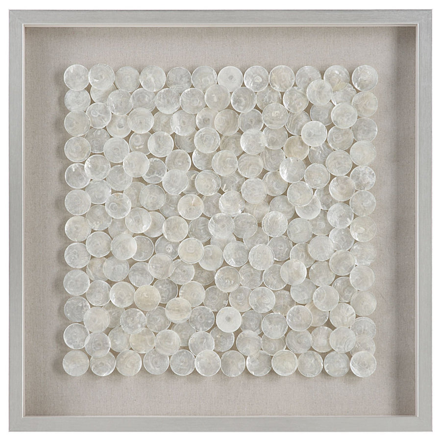 OYSTER CAPIZ SHELL SHADOW BOX WALL ART