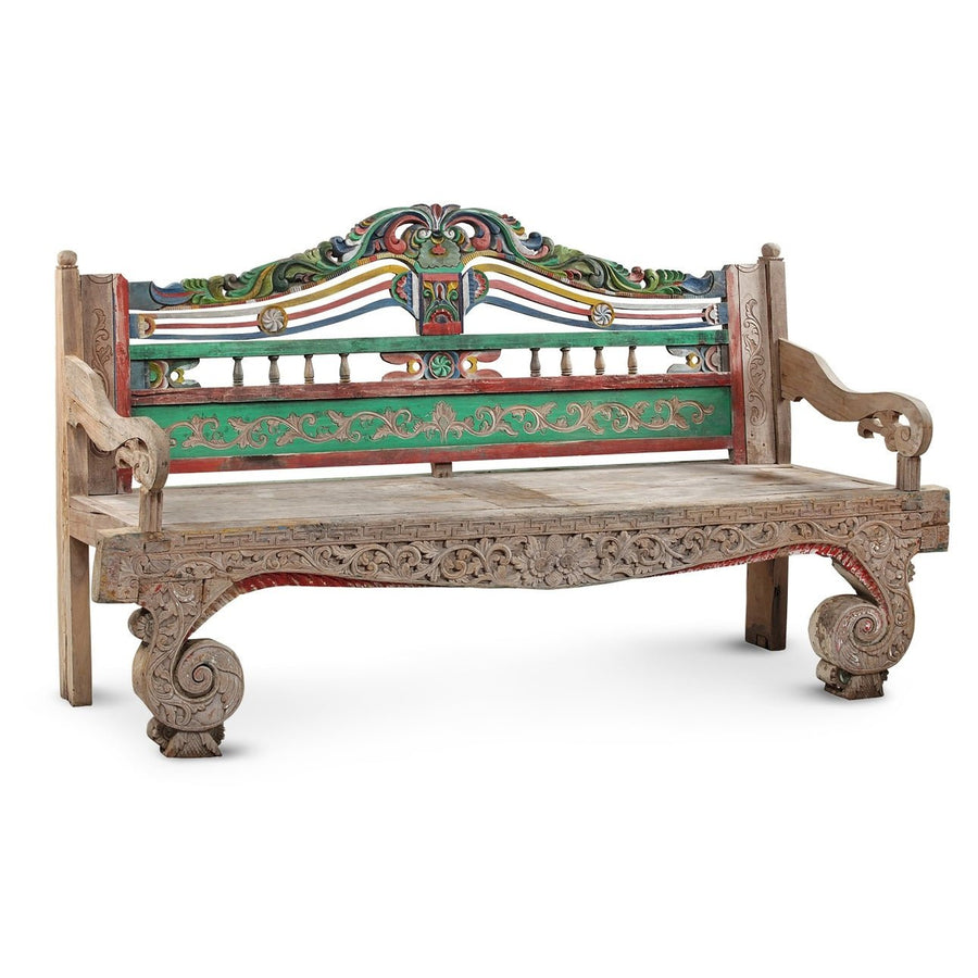 PAINTED ANTIQUE MADURA BENCH NO.46