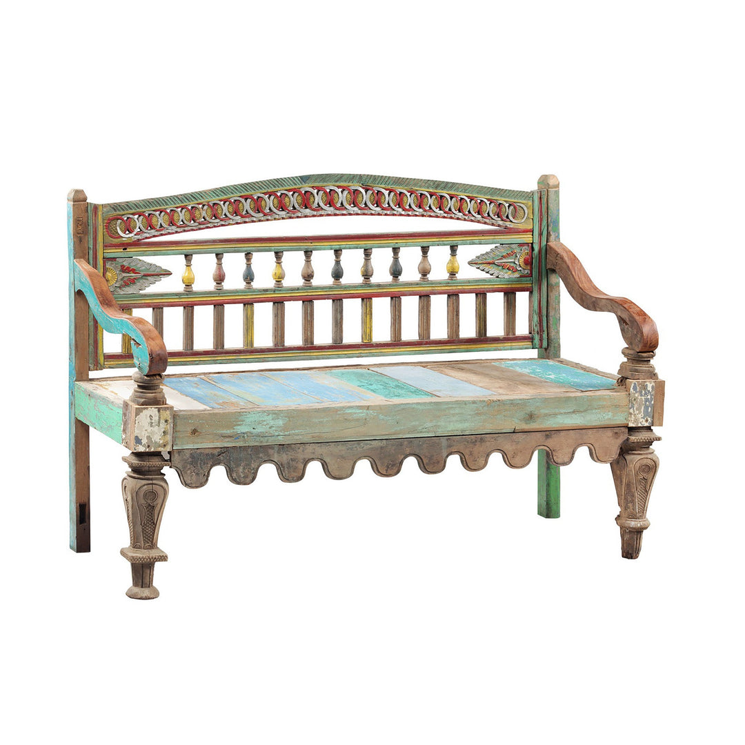 PAINTED ANTIQUE MADURA BENCH NO.49