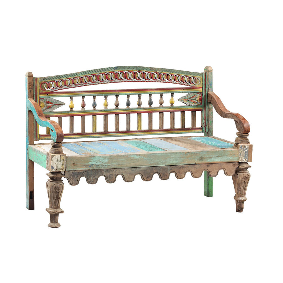 PAINTED ANTIQUE MADURA BENCH NO.49