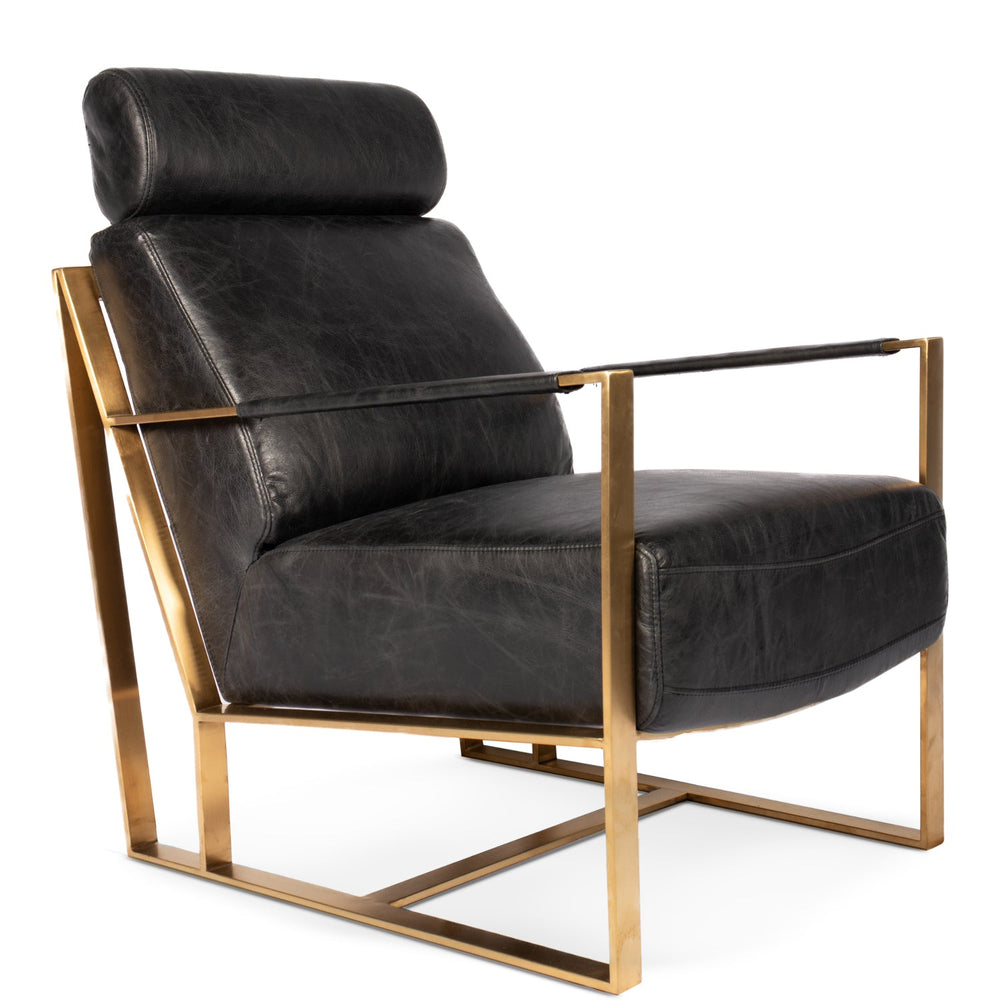 PARADISO BLACK LEATHER LOUNGER