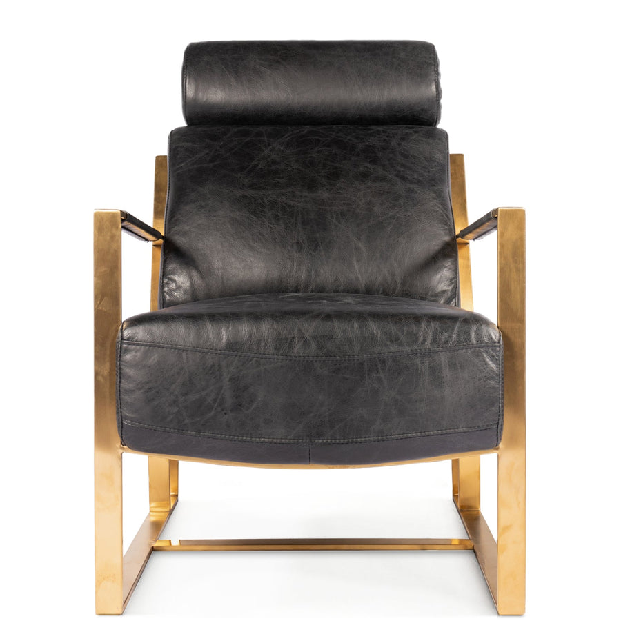 PARADISO BLACK LEATHER LOUNGER