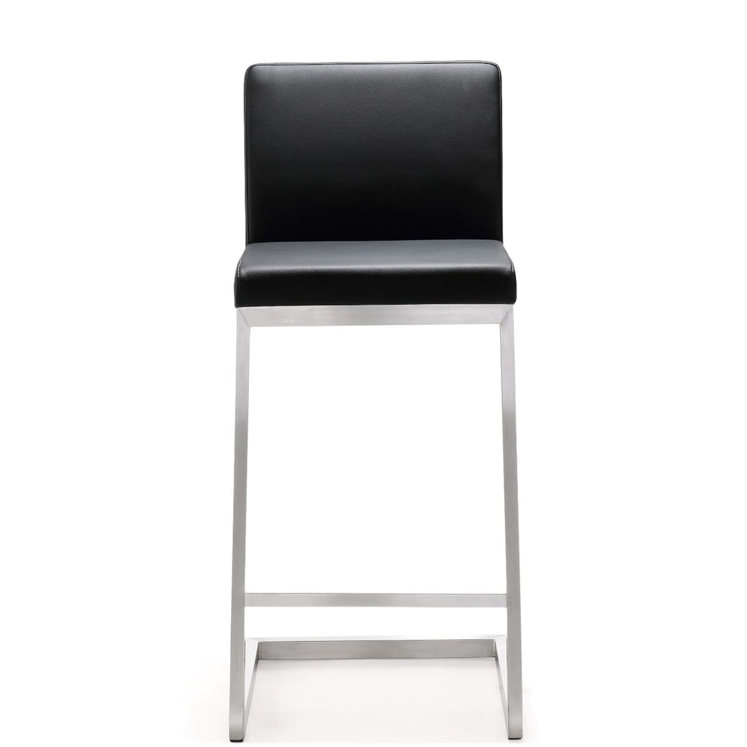 PARMA COUNTER STOOL: BLACK/STAINLESS | SET OF 2