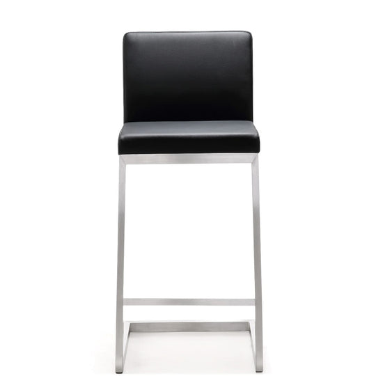 PARMA COUNTER STOOL: BLACK/STAINLESS | SET OF 2