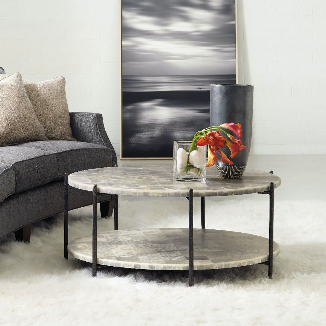 PAVIA ROUND ONYX COCKTAIL TABLE