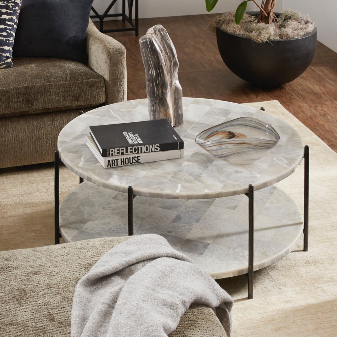 PAVIA ROUND ONYX COCKTAIL TABLE