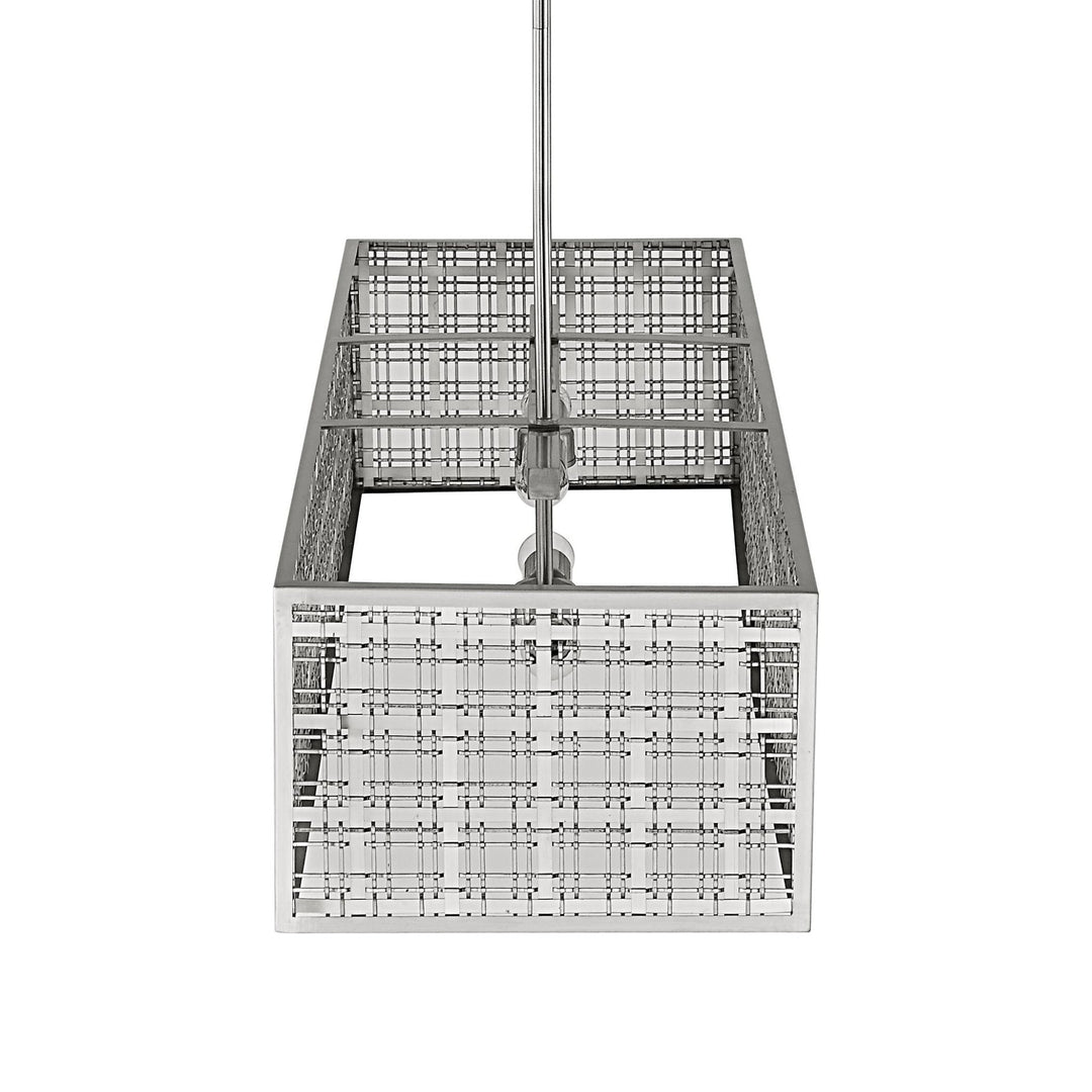 PENDLETON PLAID SATIN NICKEL LINEAR PENDANT