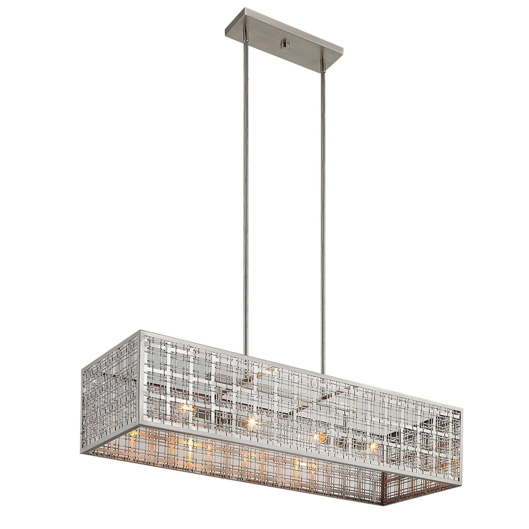 PENDLETON PLAID SATIN NICKEL LINEAR PENDANT