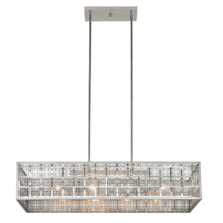 PENDLETON PLAID SATIN NICKEL LINEAR PENDANT