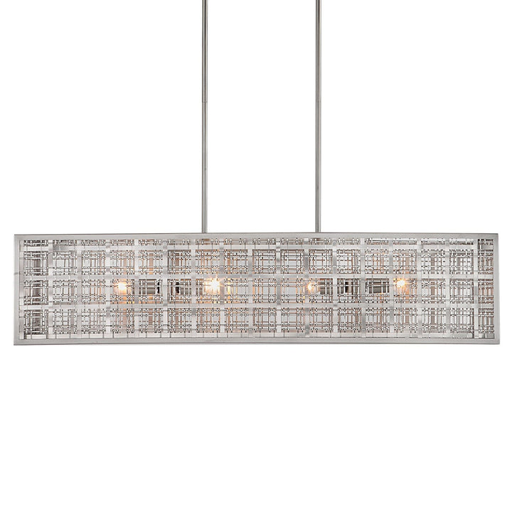 PENDLETON PLAID SATIN NICKEL LINEAR PENDANT