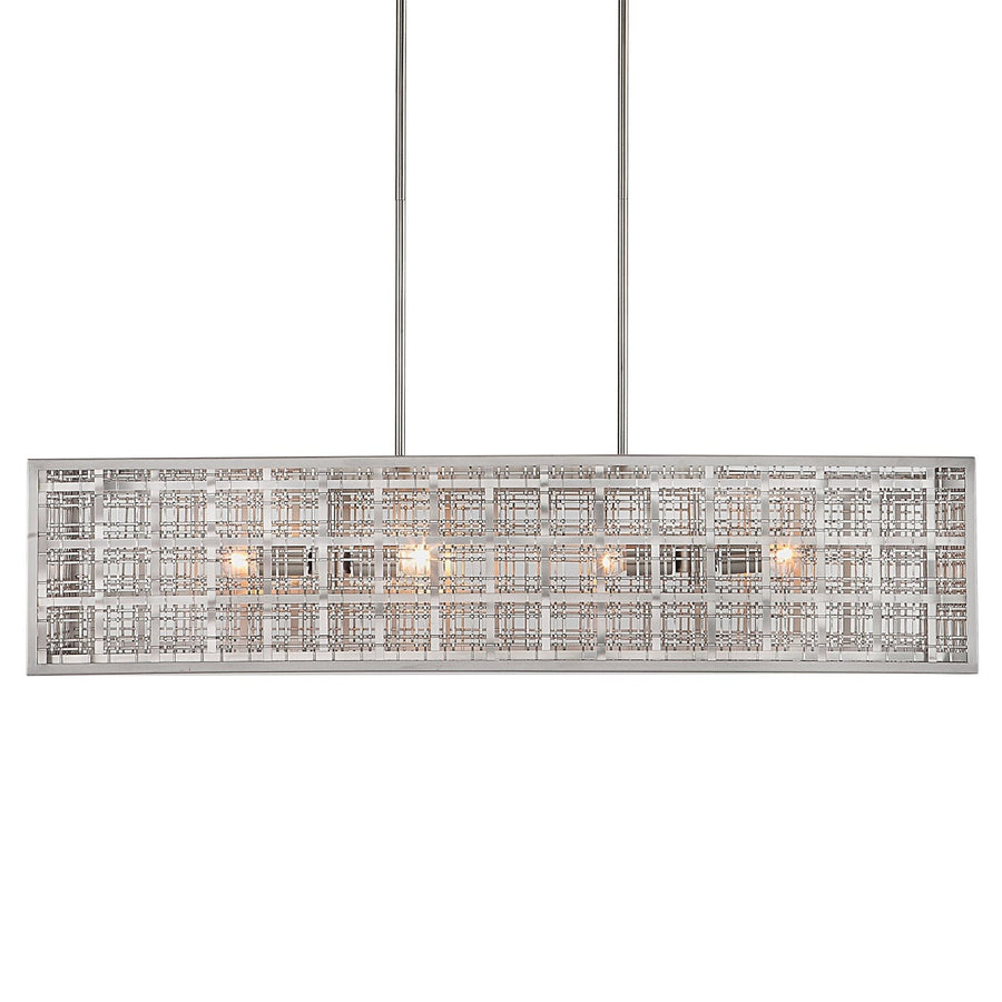 PENDLETON PLAID SATIN NICKEL LINEAR PENDANT