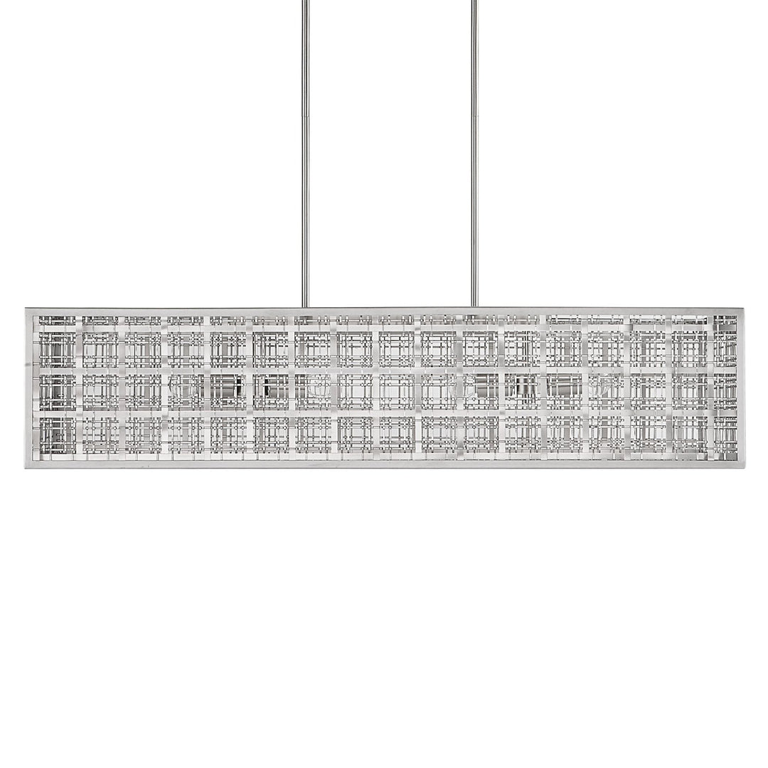 PENDLETON PLAID SATIN NICKEL LINEAR PENDANT