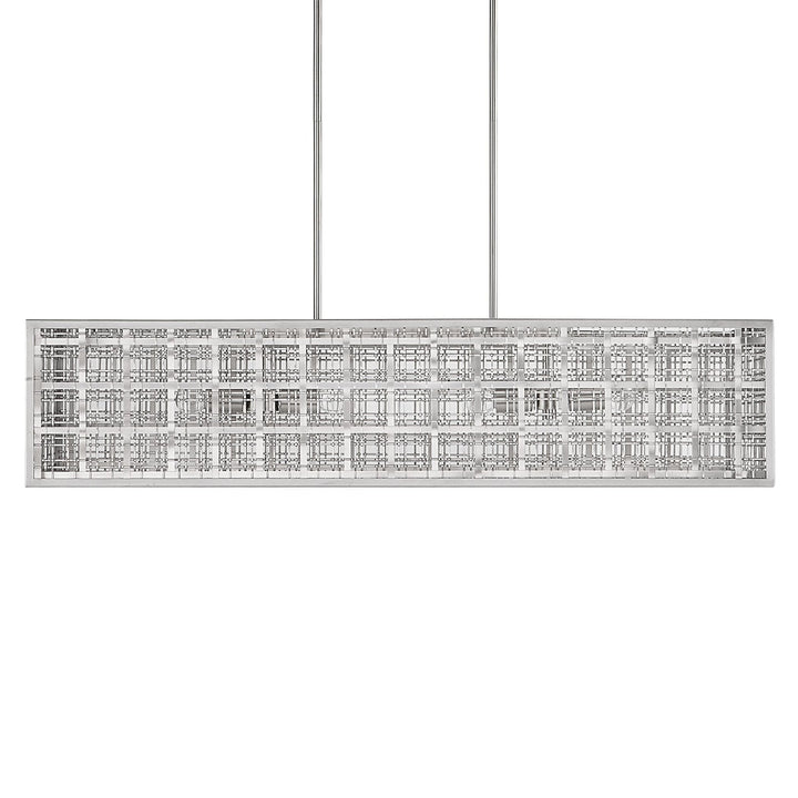 PENDLETON PLAID SATIN NICKEL LINEAR PENDANT