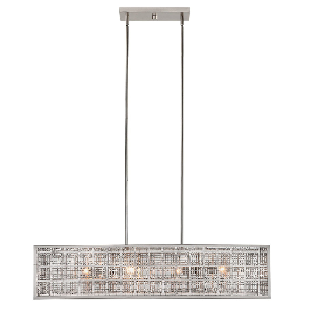 PENDLETON PLAID SATIN NICKEL LINEAR PENDANT