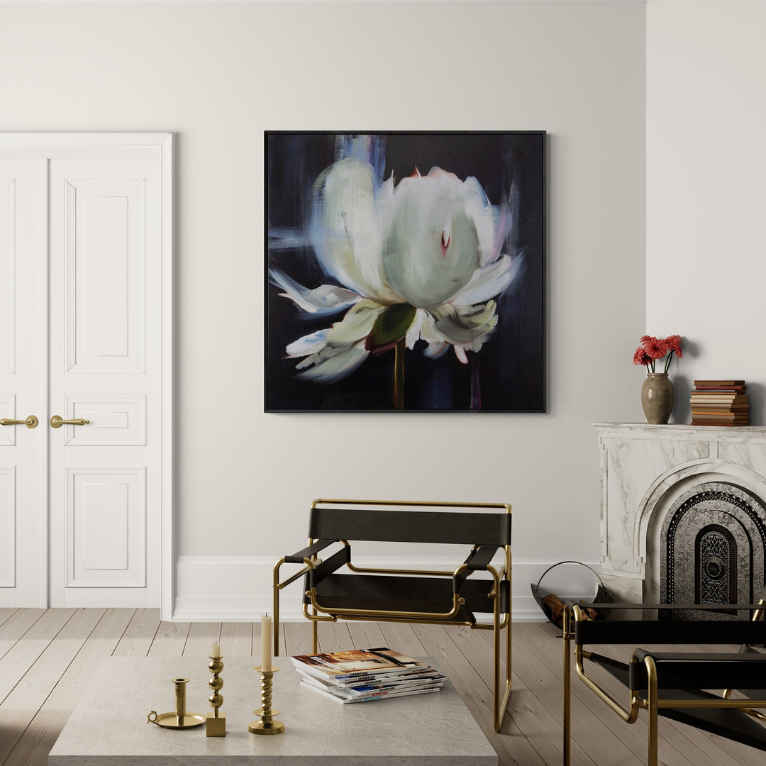 "PEONY" FRAMED FLORAL CANVAS ART