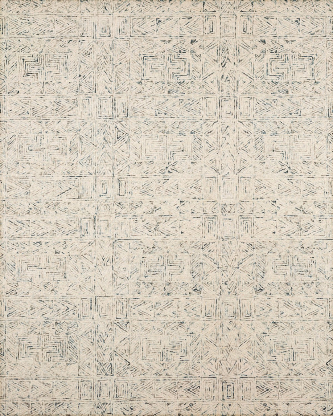 PEREGRINE HAND - TUFTED WOOL RUG: IVORY, DENIM