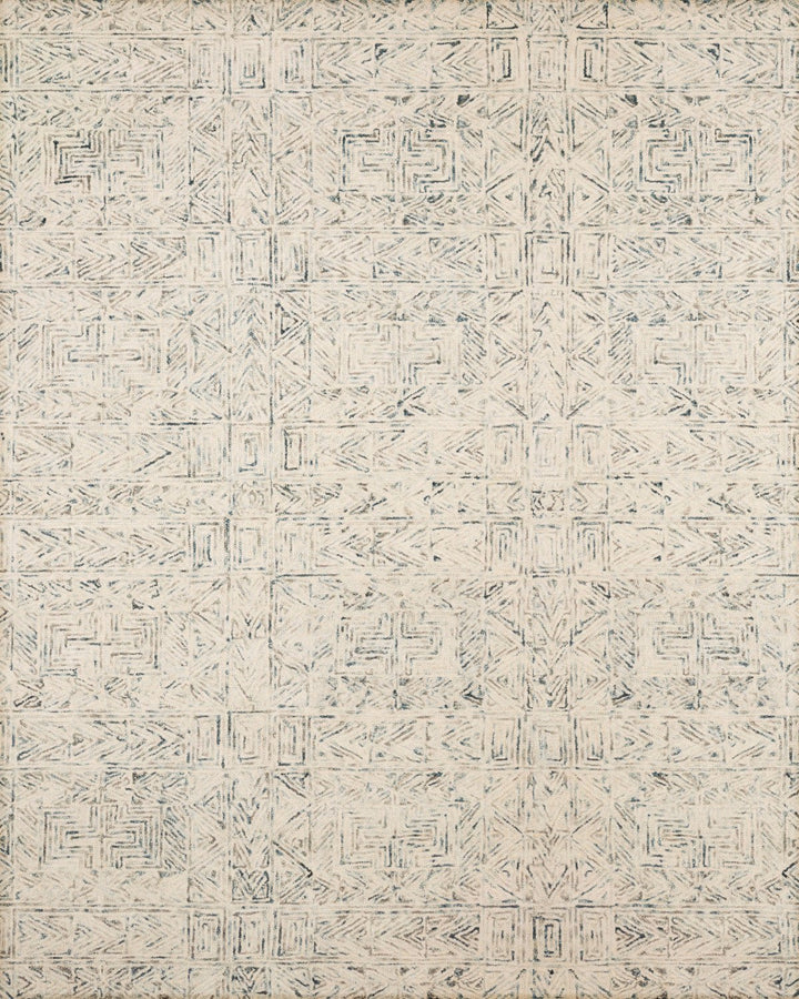 PEREGRINE HAND - TUFTED WOOL RUG: IVORY, DENIM