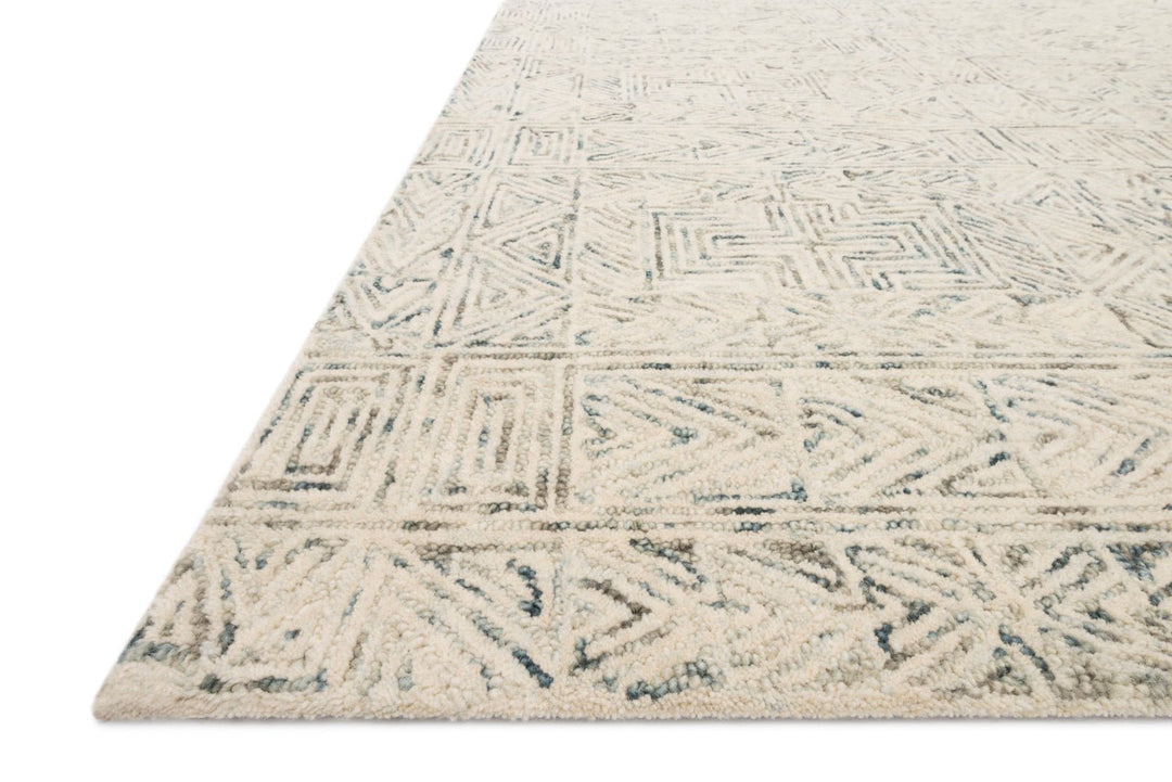 PEREGRINE HAND - TUFTED WOOL RUG: IVORY, DENIM